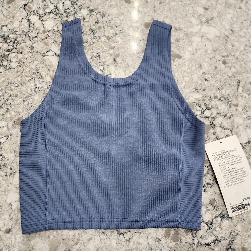 Lululemon "Softstream" Scoop Crop Top - Oasis Blue